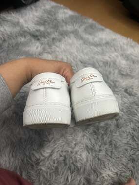 Good Man Brand Edge Mono Lo-Top Sneaker White Nappa Leather Size 10.5